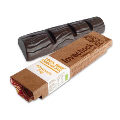 Chocolade-bar amandel vijg van Lovechock, 12 x 40 gr. Raw Food!